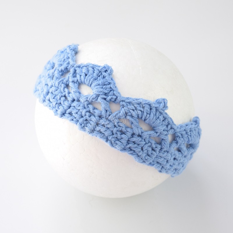 Baby Girls Super Elastic Birthday Crown Headband Toddler Soft Crochet Knitted Tiara HeadWrap Children Hair Accessories