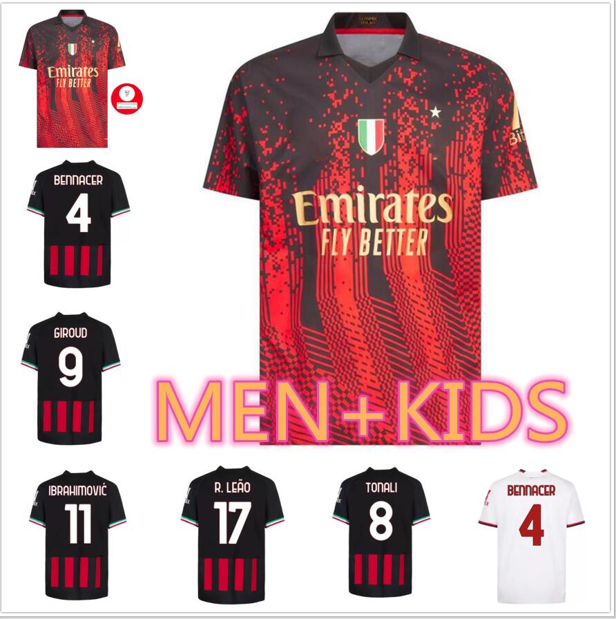 IBRAHIMOVIC 22 23 KOCHE soccer jerseys AC MILANS GIROUD DE KETELAERE R. LEAO TONALI THEO football shirt special fourth 4th men kids kit uniforms
IBRAHIMOVIC 22 23 KOCHE soccer jerseys AC MILANS GIROUD DE KETELAERE R. LEAO TONALI THEO football shirt special fourth 4th men kids kit uniforms