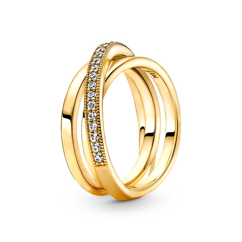2024 New Popular 925 Sterling Silver, Golden Fashion Classic Ring Is Suitable For Ladies Jewelry Accessories Free Wholesale Delivery