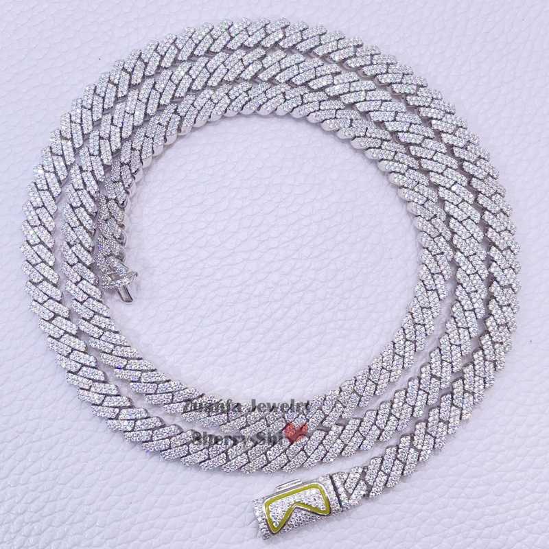 Custom Name Lock 10mm Iced Out Vvs Moissanite Diamond Hip Hop Men Silver Cuban Chain