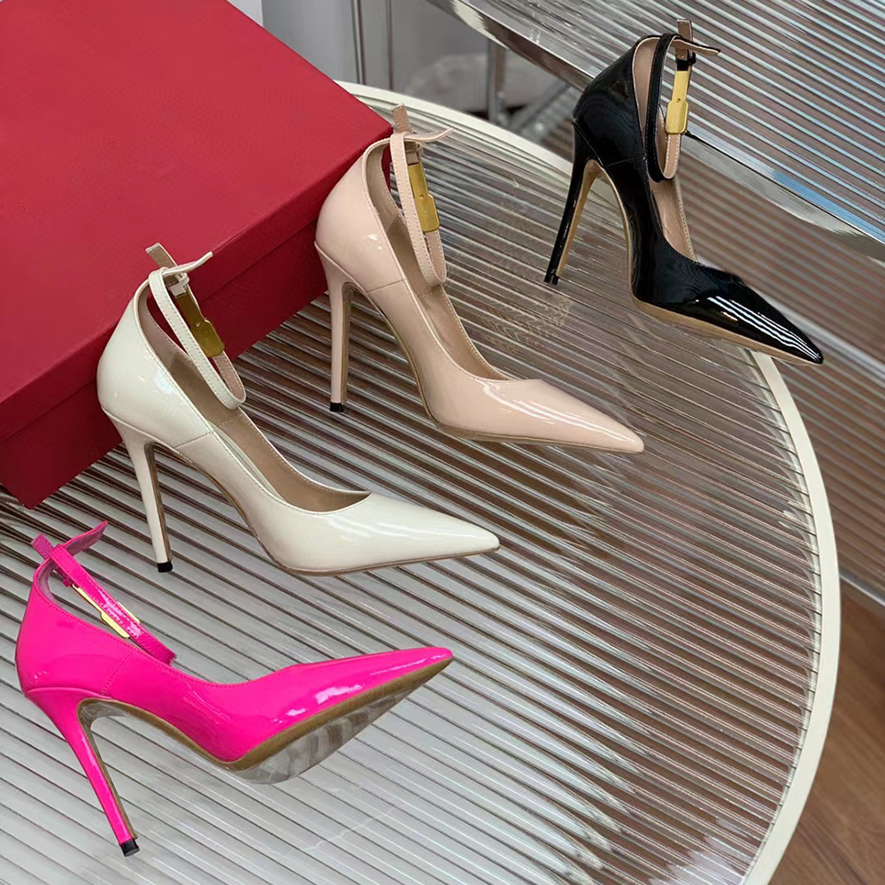 110mm Ankle strap pumps shoes patent leather genuine leather high-heeled stiletto pointed toes heels dress shoe for Women Luxury Designers factory footwear with box, Black
110mm Ankle strap pumps shoes patent leather genuine leather high-heeled stiletto pointed toes heels dress shoe for Women Luxury Designers factory footwear with box, Black