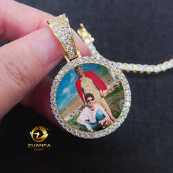 Full Size Iced Out Hip Hop Bling Men Jewelry Custom Made Vvs Moissanite Photo Picture Pendant