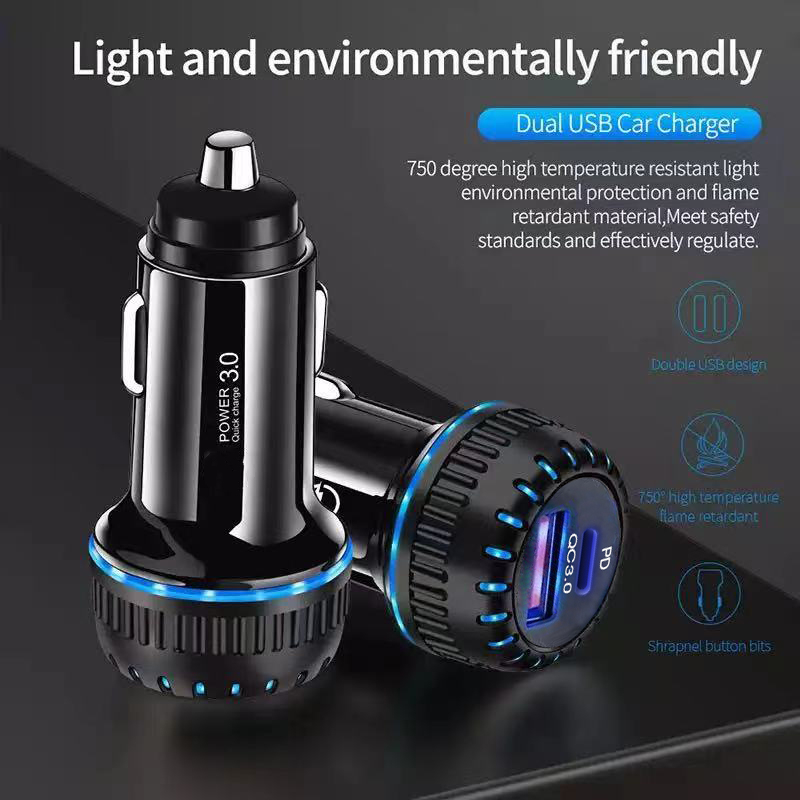 Universal 12W PD USB C Car Charger Quick Charging Dual Ports PD Chargers Type c USb-C Charge For Samsung S22 S23 Iphone 12 13 14 15 Pro Max With Retai