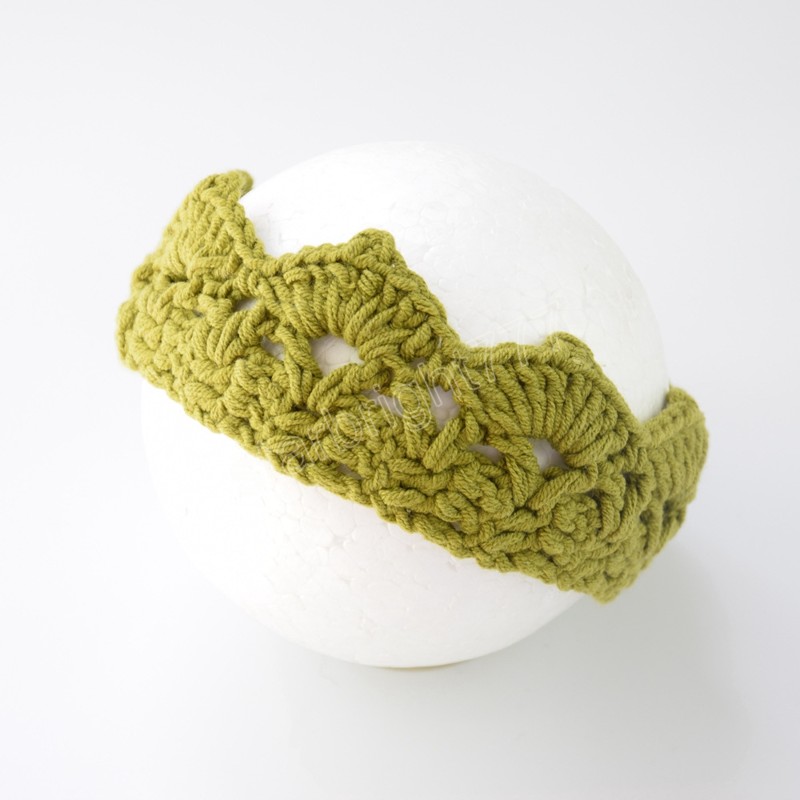 Baby Girls Super Elastic Birthday Crown Headband Toddler Soft Crochet Knitted Tiara HeadWrap Children Hair Accessories