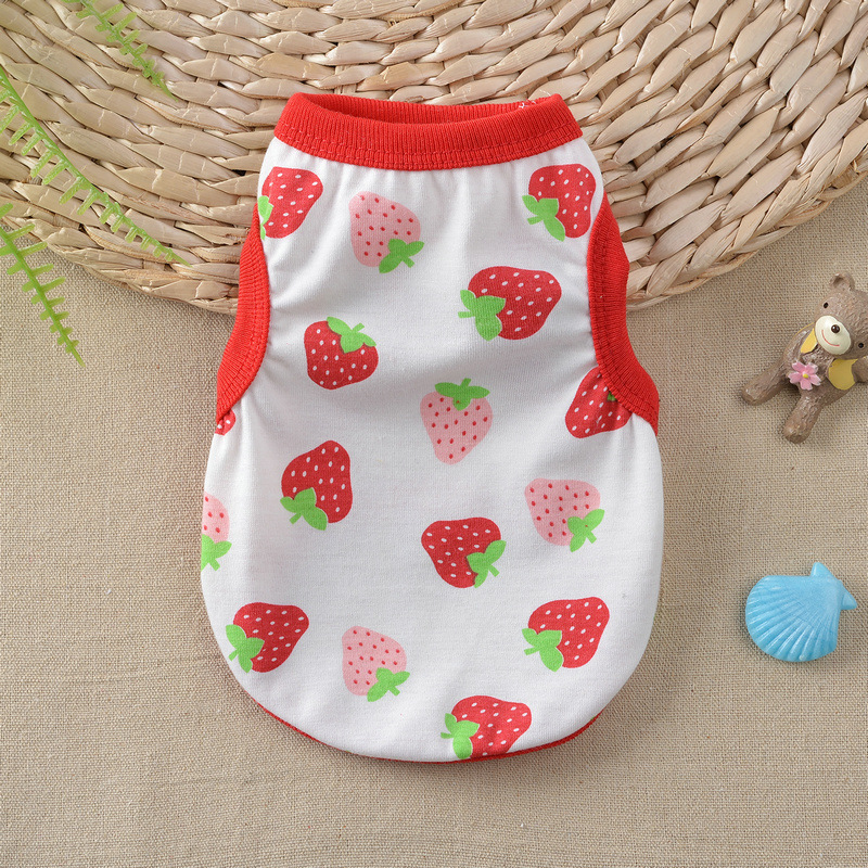 Wholesale Shirts Cute Printed Clothes Soft Cotton Pet T Shirt Breathable Puppy Sweatshirt Apparel Outfit for Small Dog Bichon Chihuahua XS A561
