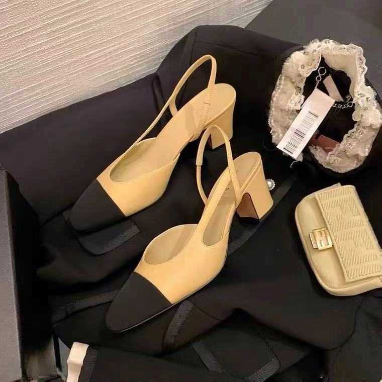 Designer sandals channel slides shoes Small fragrance sandals new color matching French thick heel shoes HIGY, Creamy-white
Designer sandals channel slides shoes Small fragrance sandals new color matching French thick heel shoes HIGY, Creamy-white
