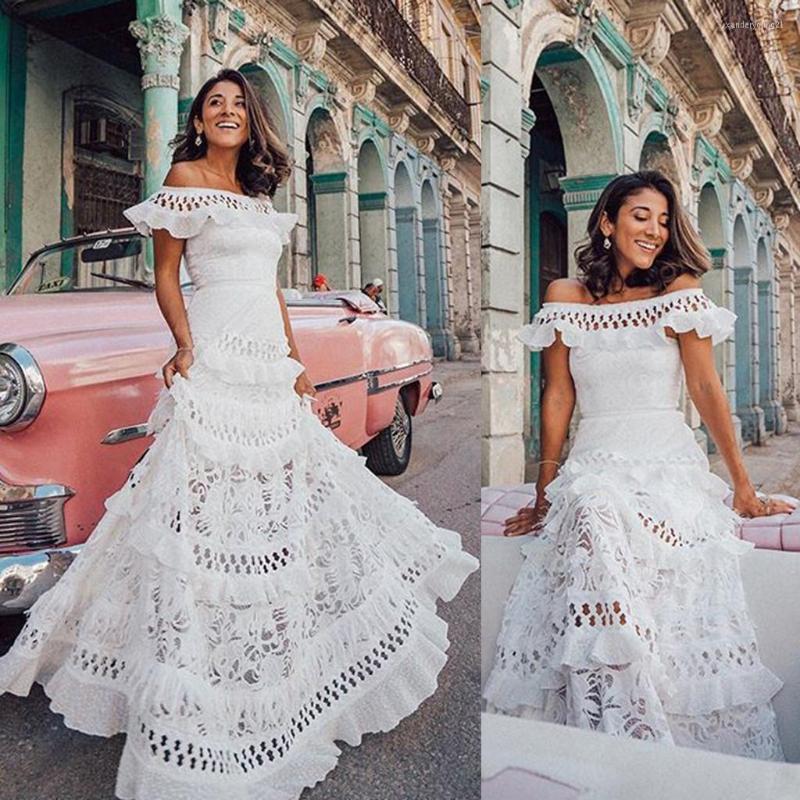 Party Dresses Sexy Lace Hollow Out Ruffle Dress Women Bohemian Fashion Off Shoulder Bridesmaids White Elegant Female Maxi
Party Dresses Sexy Lace Hollow Out Ruffle Dress Women Bohemian Fashion Off Shoulder Bridesmaids White Elegant Female Maxi
