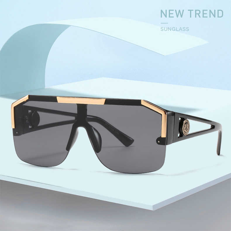 Siamese Sunglasses Lion Head Trend Oversized Half Frame Eyeglasses Women Personality Glasses Leg Hollow Out One-piece Semi-Rimless Sunglasses
Siamese Sunglasses Lion Head Trend Oversized Half Frame Eyeglasses Women Personality Glasses Leg Hollow Out One-piece Semi-Rimless Sunglasses