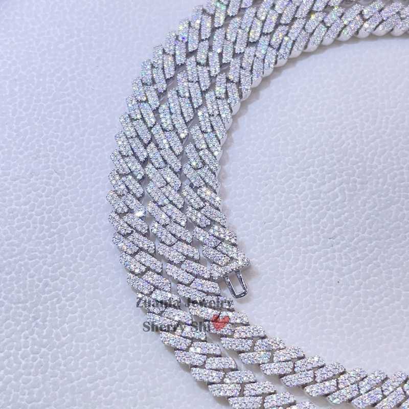 Custom Name Lock 10mm Iced Out Vvs Moissanite Diamond Hip Hop Men Silver Cuban Chain
