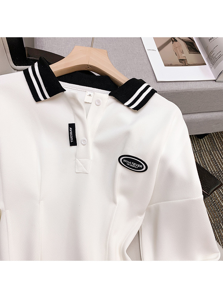 Casual Dresses Vintage Sweet Polo Collar Dress Women Preppy Style Korean Fashin White Long Sleeve Mini Tennis Golf Dresses Female Spring 2023 230317