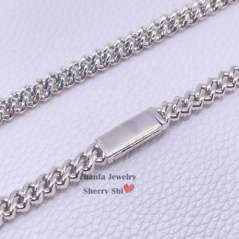 Custom Name Lock 10mm Iced Out Vvs Moissanite Diamond Hip Hop Men Silver Cuban Chain