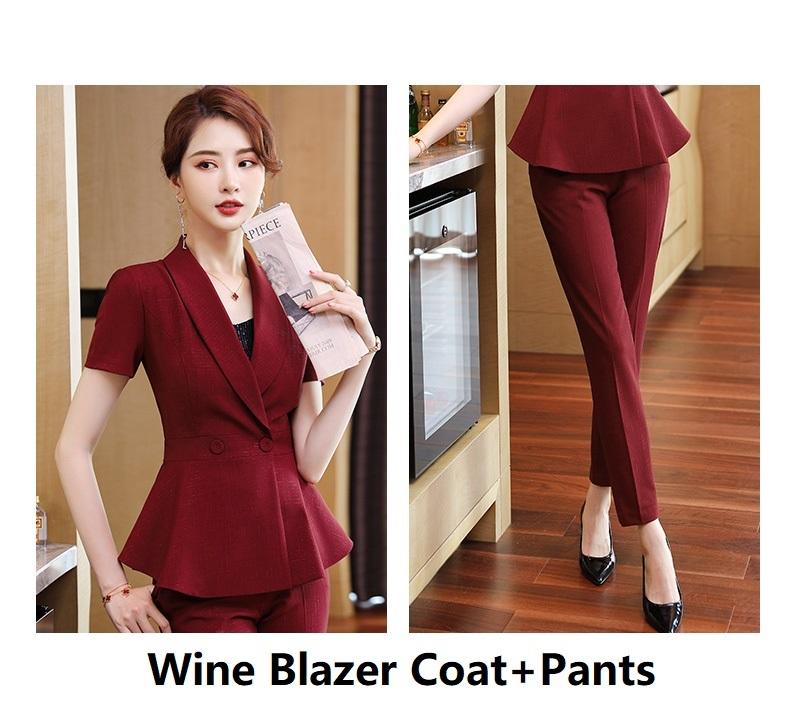 Two Piece Dress Summer Formal Professional Women Business Suits With Skirt And Tops For Ladies Office Blazers Set OL Styles Plus SizeTwo