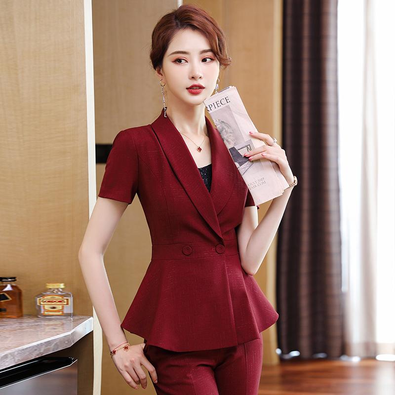 Two Piece Dress Summer Formal Professional Women Business Suits With Skirt And Tops For Ladies Office Blazers Set OL Styles Plus SizeTwo