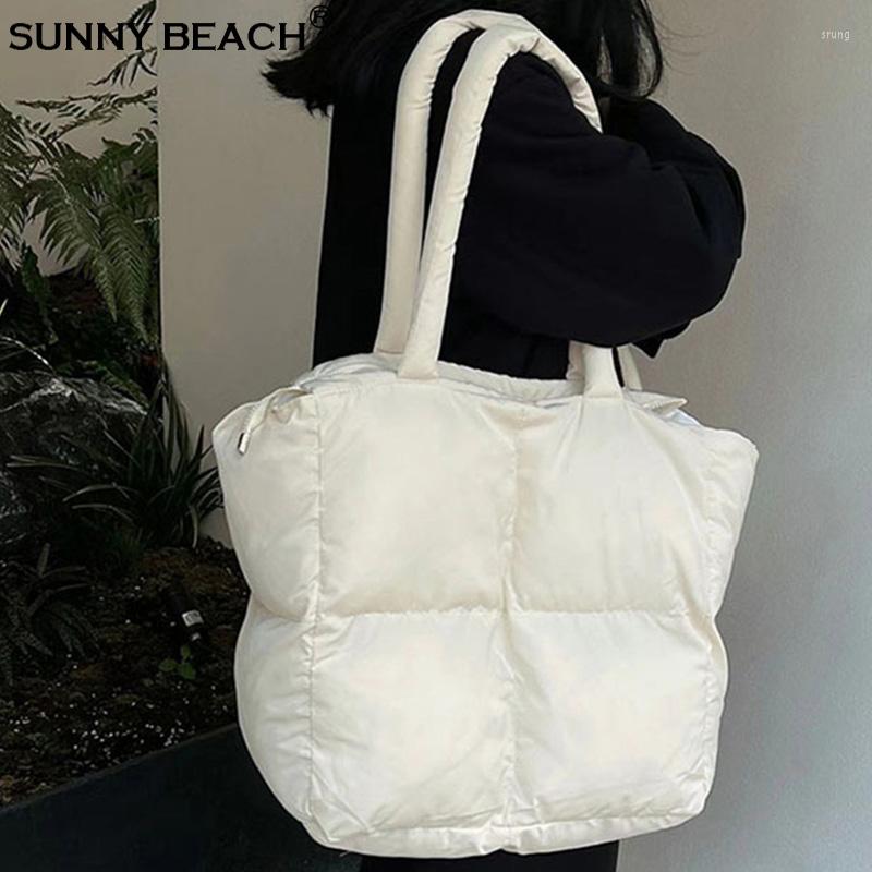 Evening Bags Fashion Winter Luxury Shoulder Large Totes Designer Quilted Space Puff Cotton Padded Women Light Warm Handbag Ladies