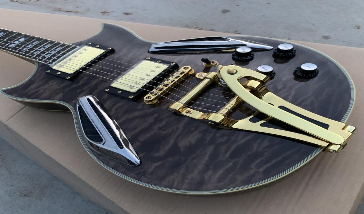 Custom Archtop Johnny A Black Quilted Maple Semi Hollow Body SG Electric Guitar Bigs Tremolo Tailpiece Gold Hardware Black Pickg6920392
Custom Archtop Johnny A Black Quilted Maple Semi Hollow Body SG Electric Guitar Bigs Tremolo Tailpiece Gold Hardware Black Pickg6920392