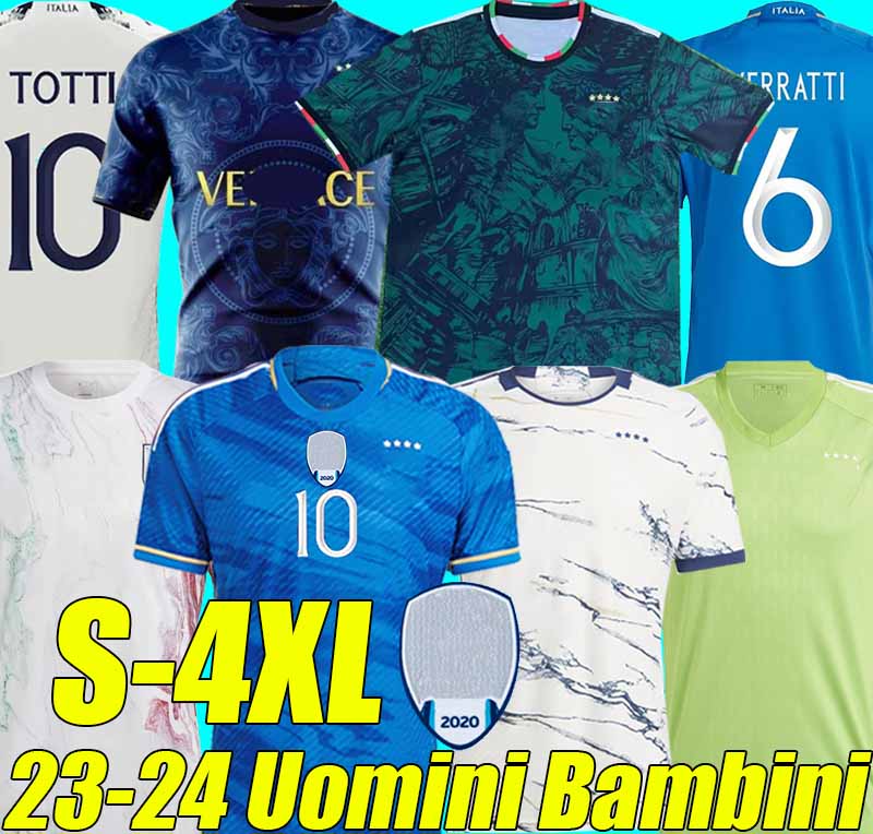 XXXL 4XL Italys soccer jerseys 2023 Italia maglie da calcio TOTTI VERRATTI CHIESA football shirts BARELLA MIRETTI RASPADORI Maglia italiana men women kids kits set, 23-24 special
XXXL 4XL Italys soccer jerseys 2023 Italia maglie da calcio TOTTI VERRATTI CHIESA football shirts BARELLA MIRETTI RASPADORI Maglia italiana men women kids kits set, 23-24 special