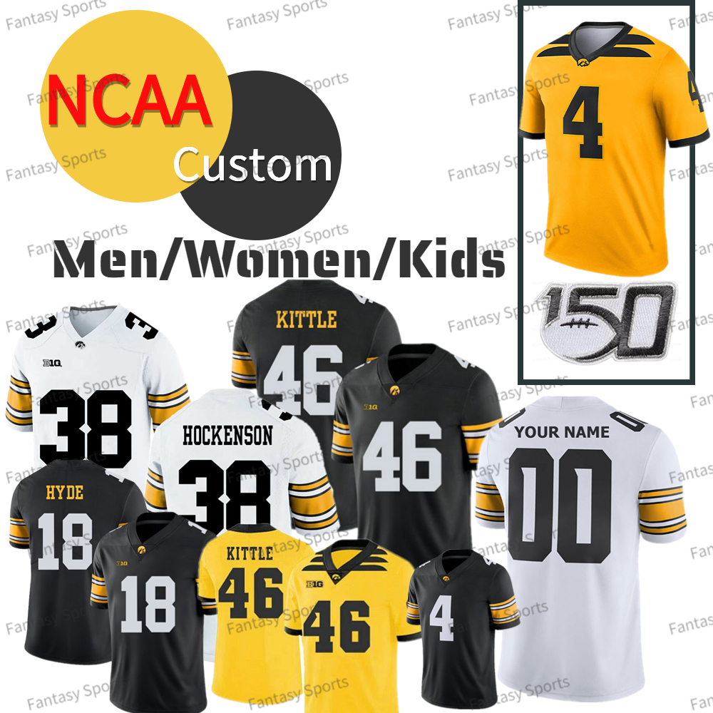 Custom Iowa Hawkeyes Football Jersey Brandon Smith George Kittle 46 Josey Jewell Josh Jackson Desmond King Nick Niemann Epenesa Jack Koerner LaPorta Men Women Youth, White jersey 
Custom Iowa Hawkeyes Football Jersey Brandon Smith George Kittle 46 Josey Jewell Josh Jackson Desmond King Nick Niemann Epenesa Jack Koerner LaPorta Men Women Youth, White jersey