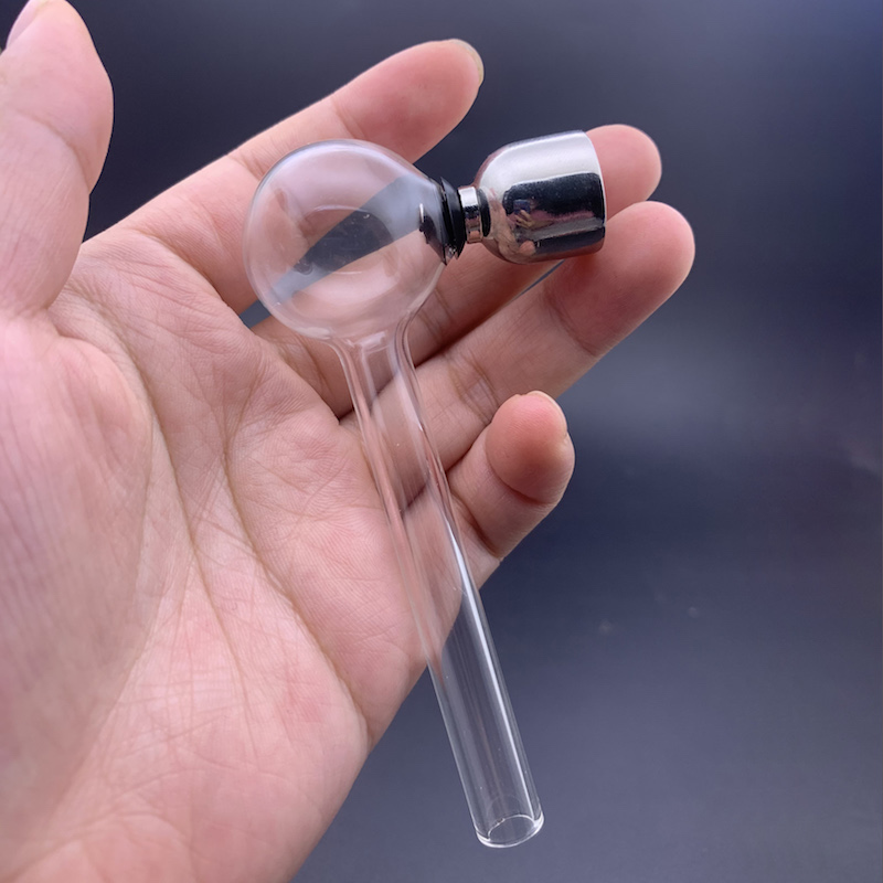 Wholesale MIni Clear 4inch tobacco hand Pipes Thick Pyrex glass Oil Burner pipe with metal Smoking bowl
Wholesale MIni Clear 4inch tobacco hand Pipes Thick Pyrex glass Oil Burner pipe with metal Smoking bowl