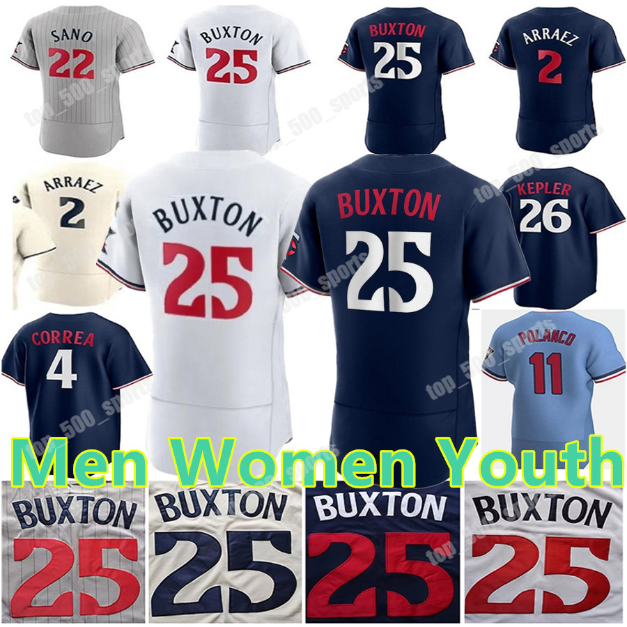 2024 Custom Royce Lewis Jersey Byron Buxton Luis Arraez Jose Miranda Carlos Correa Max Kepler Gary Sanchez Gio Urshela Nick Gordon Jorge Polanco Miguel Sano Baseball