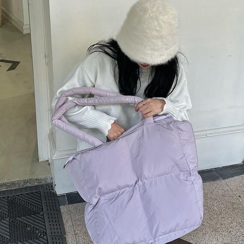 Evening Bags Fashion Winter Luxury Shoulder Large Totes Designer Quilted Space Puff Cotton Padded Women Light Warm Handbag Ladies
