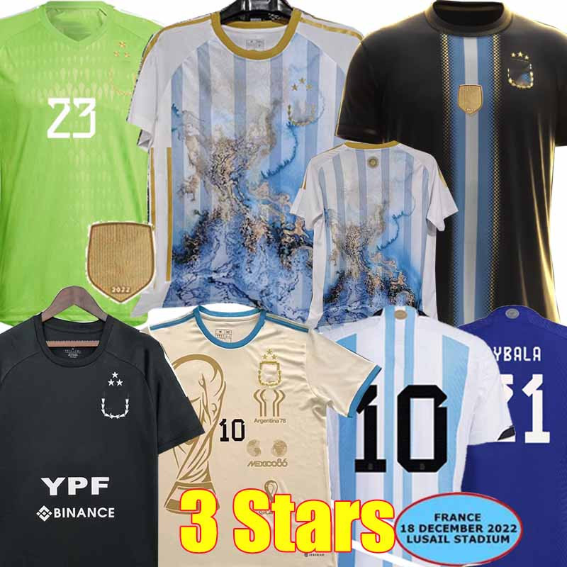 

3 Stars 22/23 Argentina Soccer Jersey Map Champions Signed version J.ALVAREZ DI MARIA Football Shirts 2022 2023 DYBALA LO CELSO MARADONA DE PAUL MARTINEZ Men Kids kit, 22-23 training pants