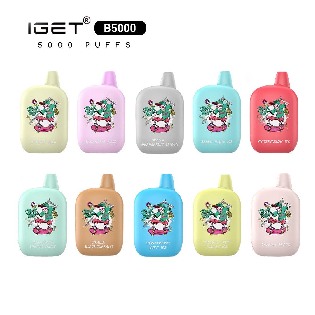 Original IGET B5000 Disposable Device E cigarettes Kit 5000 Puffs 550mAh Battery 13ml Prefilled Cartridge Pod Rechargeable Type-C Vape Pen shipped from AU Warehouse 
Original IGET B5000 Disposable Device E cigarettes Kit 5000 Puffs 550mAh Battery 13ml Prefilled Cartridge Pod Rechargeable Type-C Vape Pen shipped from AU Warehouse