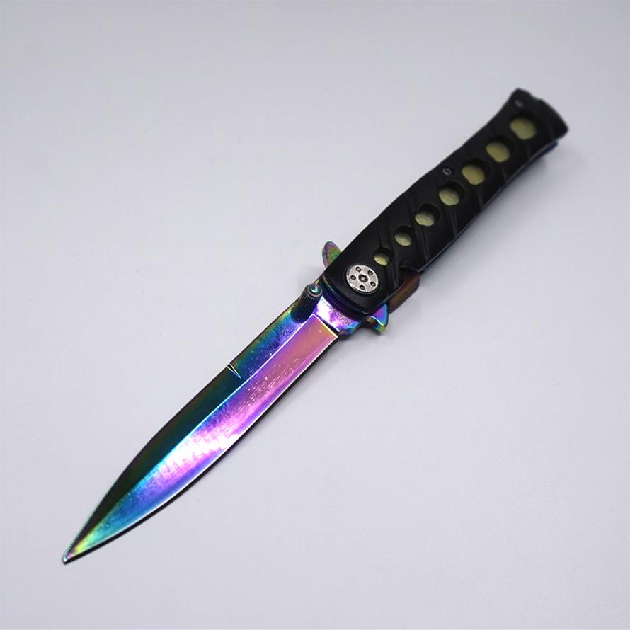Tactical Folding Knife Camping Pocket Knives Titanium Rainbow Color 3Cr13 Blade Alumium Handle Outdoor Survival Hiking Knives EDC241G
Tactical Folding Knife Camping Pocket Knives Titanium Rainbow Color 3Cr13 Blade Alumium Handle Outdoor Survival Hiking Knives EDC241G
