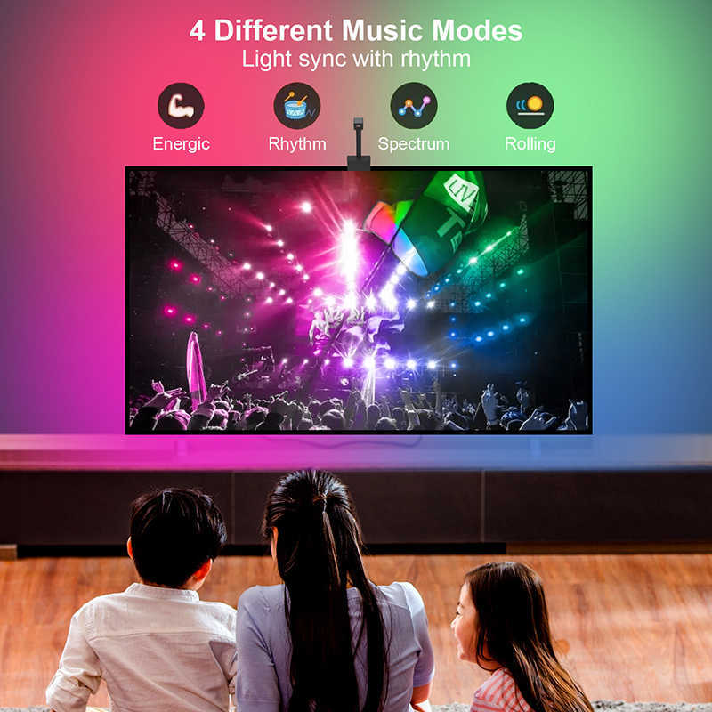 LED Strips LED RGBIC WIFI TV Backlights App Control with Camera Mulitcolor Music Sync TV Backlights Strip for 55-65 inch TV PC Kits P230315