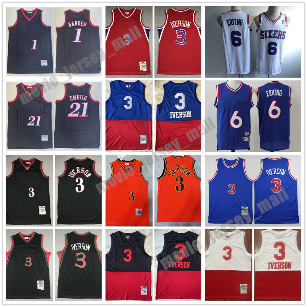 Allen 3 Iverson Mitchell Ness Retro Basketball Jerseys 21 Joel 6 Julius Embiid Erving 1 James Stitched Jersey, Same as picture
Allen 3 Iverson Mitchell Ness Retro Basketball Jerseys 21 Joel 6 Julius Embiid Erving 1 James Stitched Jersey, Same as picture