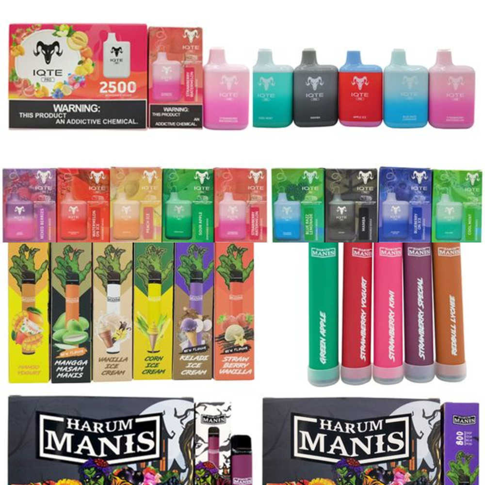 100% Original IQTE Pro 2500 Puffs Electronic Cigarettes BVS BAR 8000 Mesh Coil Harum manis 800 puffs Disposable Vape rechargable battery 5% 2 1QMA3
100% Original IQTE Pro 2500 Puffs Electronic Cigarettes BVS BAR 8000 Mesh Coil Harum manis 800 puffs Disposable Vape rechargable battery 5% 2 1QMA3