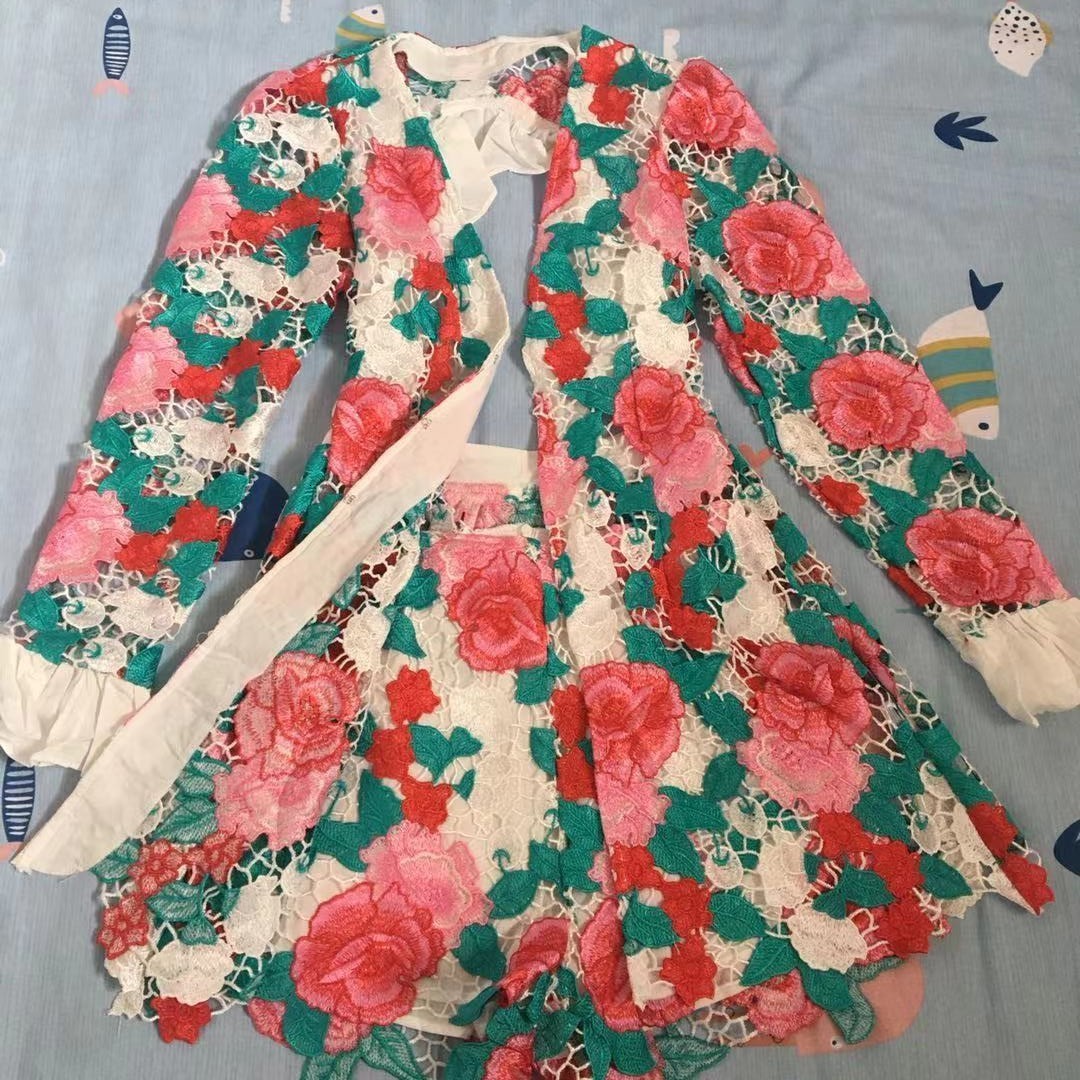 Womens Two Piece Pants Beachapche Sexy V Neck Suits Fashion Backless Hollow Out Suit Elegant Printed Loose Shorts Female Ladies 230317