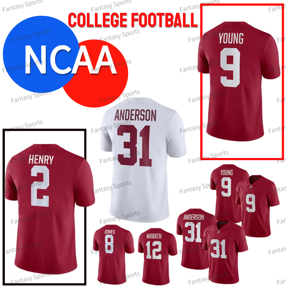 NCAA 9 Young Jalen Hurts 2 Henry Jersey Anderson Football 4 Robinson JR. McKinstry John Metchie III Red White Alabama Crimson College Men Jerseys Stitched
NCAA 9 Young Jalen Hurts 2 Henry Jersey Anderson Football 4 Robinson JR. McKinstry John Metchie III Red White Alabama Crimson College Men Jerseys Stitched