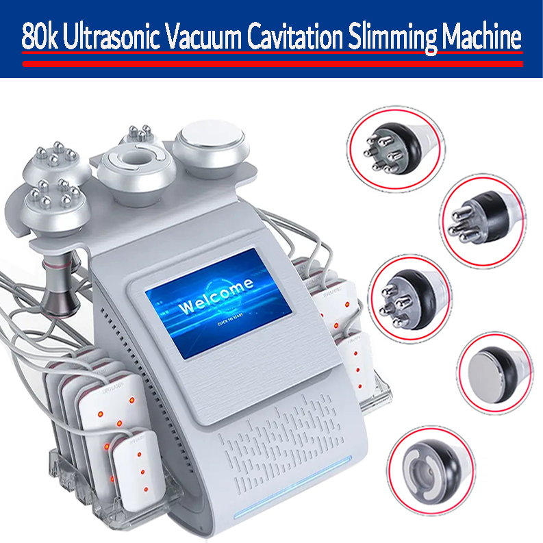 Professional RF Cavitation 80K Vacuum Slimming Machine Radio Frequency Lipo Laser Fat Burner Skin Tightening Multi function grease explosion instrumen