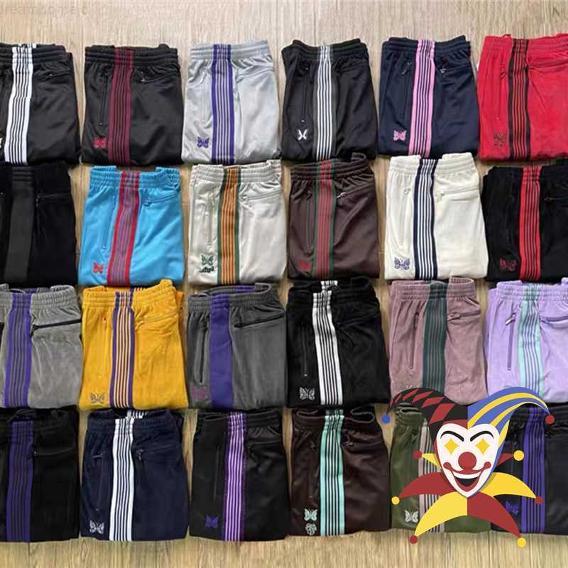 

2022ss Needles Pants Men Women 1 1 High Quality Butterfly Embroidered Needles Track Pants AWGE Stripe Trousers 0318, 15