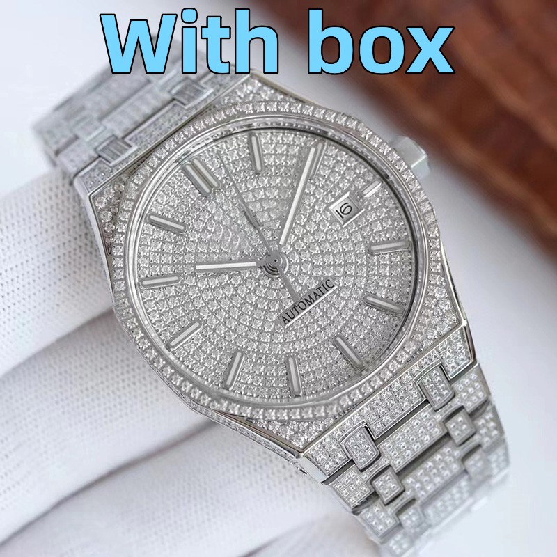 2023Caliber Men's Automatic Mechanical Watch 41mm Diamond Inlaid Precision Steel Bracelet Fashion Business Montre de Luxe, Sapphire glass lens
2023Caliber Men's Automatic Mechanical Watch 41mm Diamond Inlaid Precision Steel Bracelet Fashion Business Montre de Luxe, Sapphire glass lens