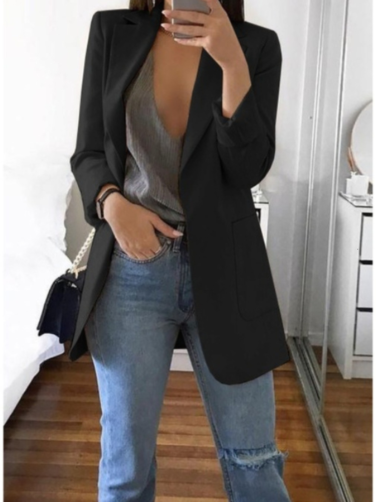 Women's Suits Blazers Spring Fashion Women's Casual Suit Set Multi-color Lapel Slim Cardigan Temperament Commuting Solid Color Suit Coat Wom