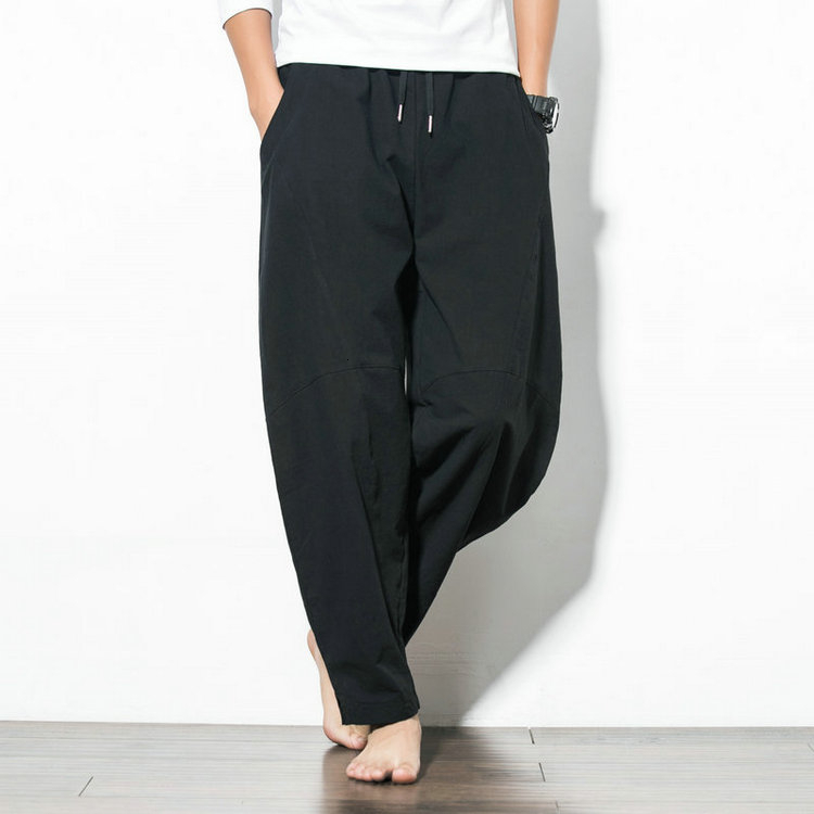 Men's Pants Harem Pants Men's Cotton Linen Loose Pants Male Casual Solid Color Pants Trousers Chinese Style Plus Size Sweatpants 230320