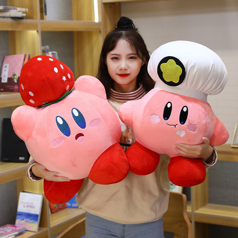 Plush Dolls Star Kirby Plush Toys Pillow Cute Chef Love Strawberry Kirby Plush Doll Soft Stuffed Cartoon Sofa Cushion Birthday Gift for Kids 230320