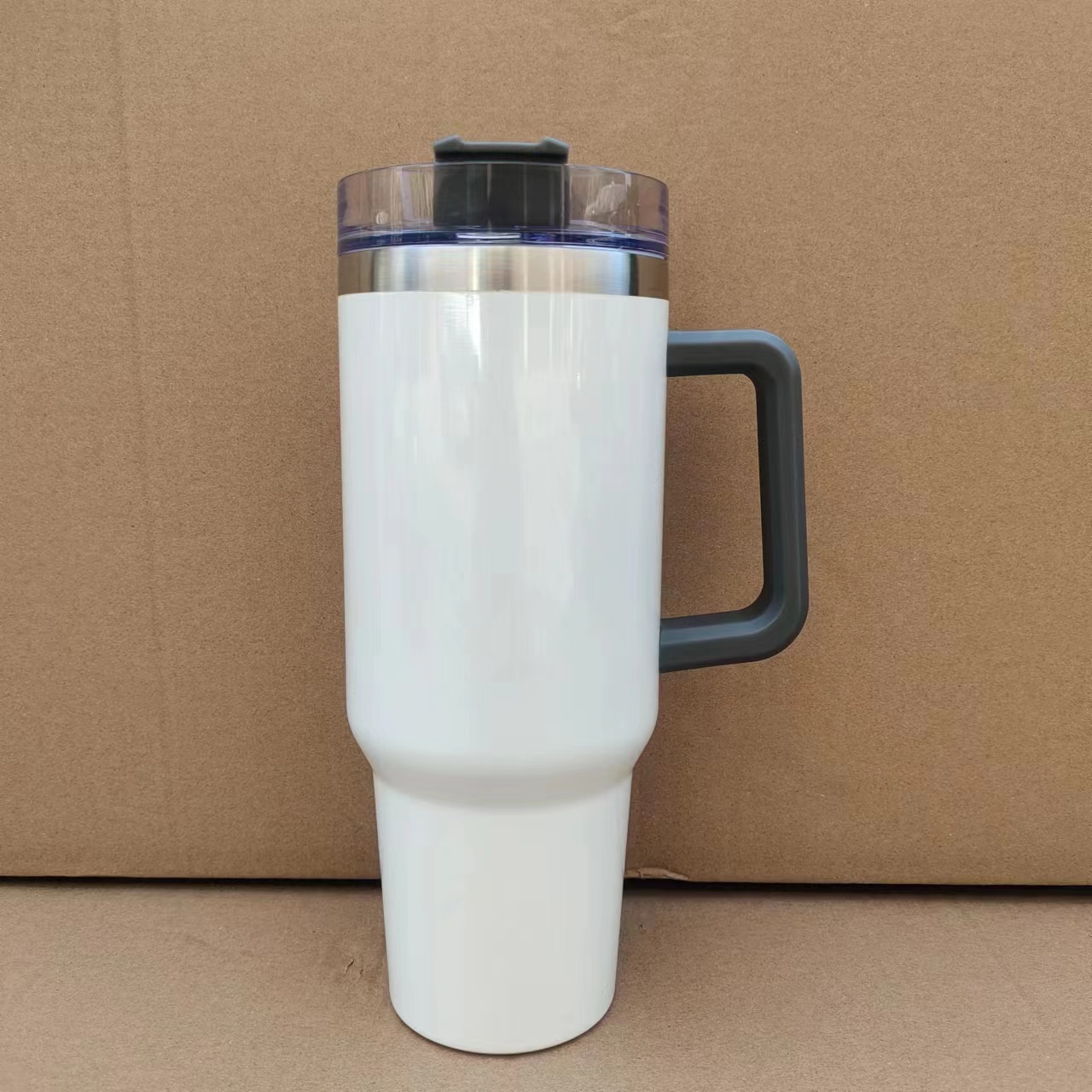 New 40oz sublimation stainless steel tumbler with colorful handle lid straw big capacity beer mug water bottle outdoor camping cup vacuum insulated tu