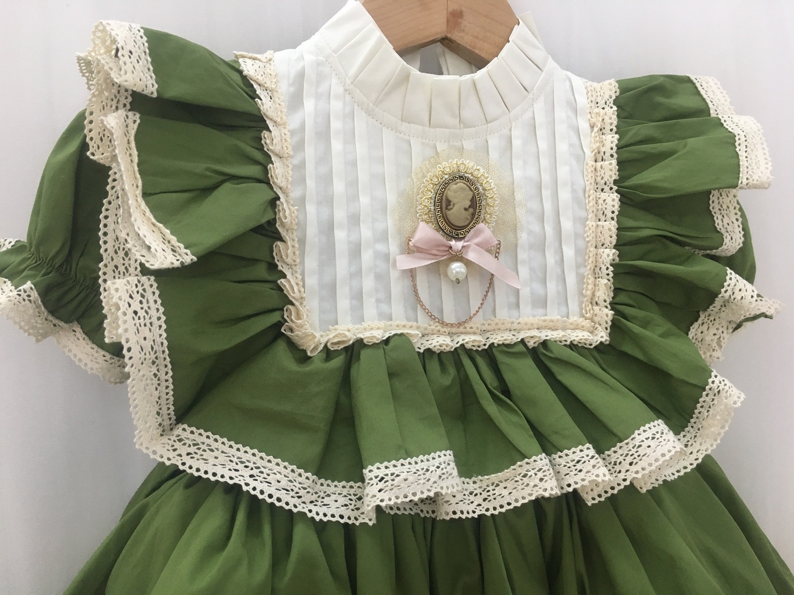 Girl's Dresses 0-8Y Baby Girl Summer Green Vintage Lace Princess Dress for Casual Birthday Holiday Eid 230320