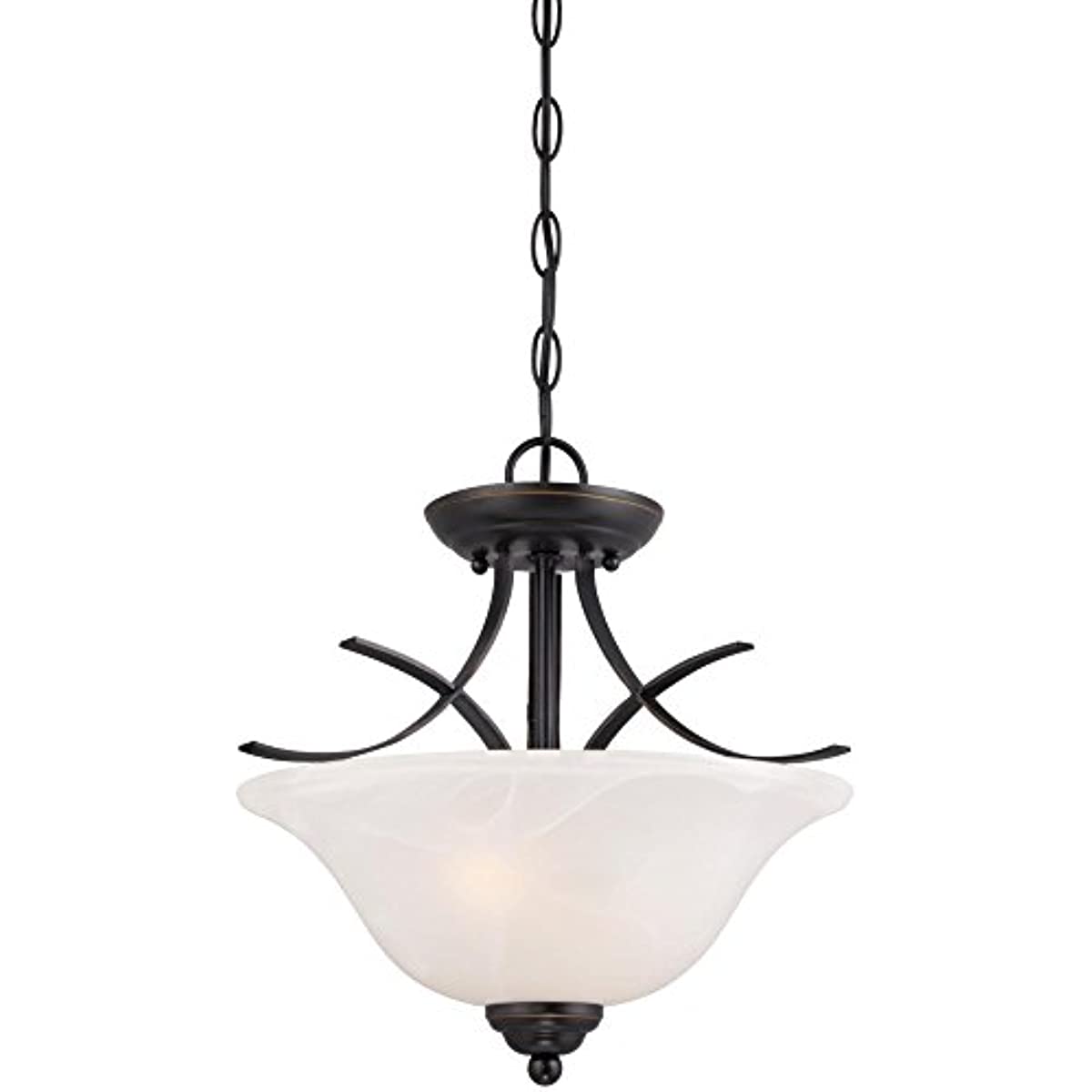 Westinghouse Lighting Pacific Falls Two-Light Indoor Convertible Pendant/Semi-Flush Ceiling Fixture, Amber Bronze Finish with White Alabaster Glass
Westinghouse Lighting Pacific Falls Two-Light Indoor Convertible Pendant/Semi-Flush Ceiling Fixture, Amber Bronze Finish with White Alabaster Glass