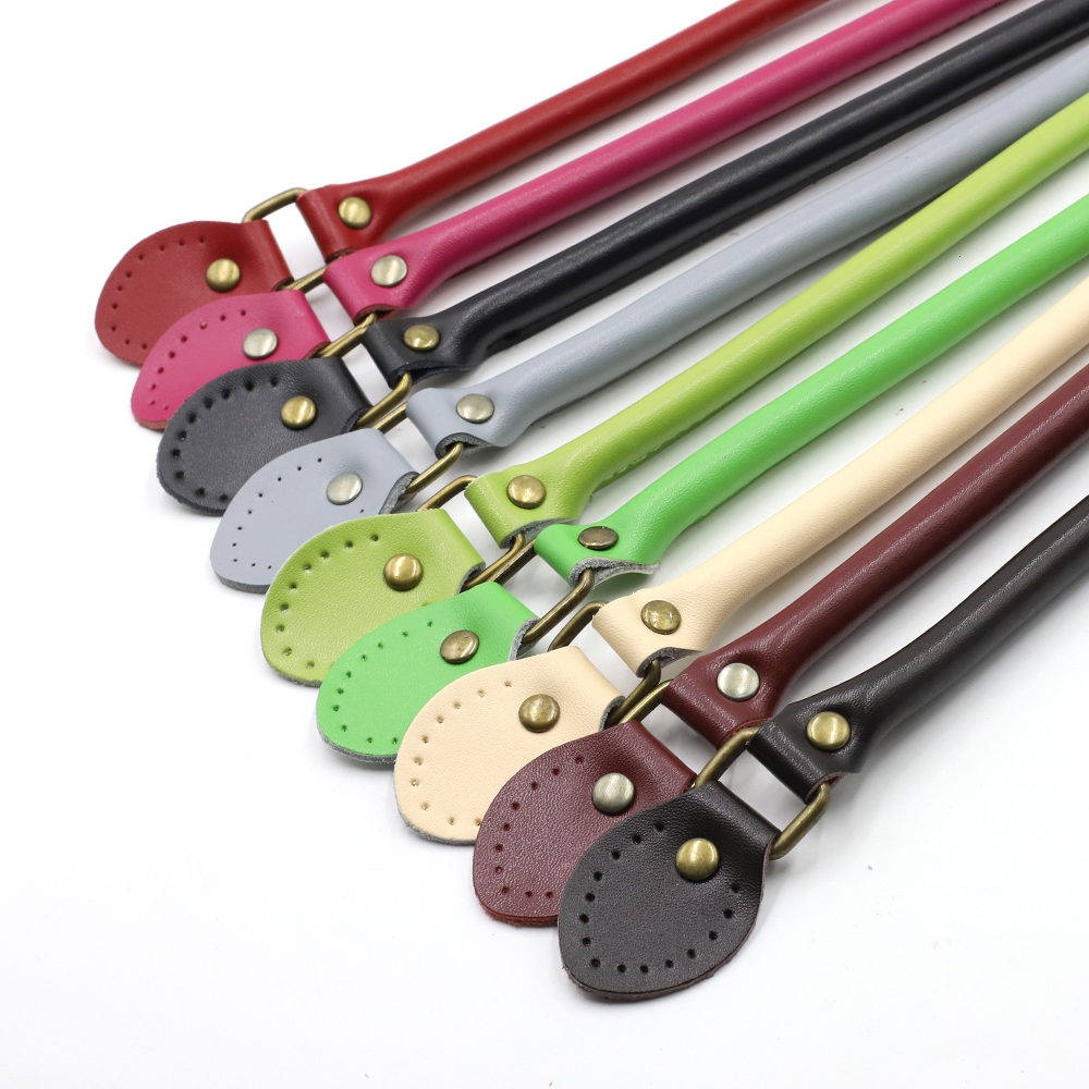 Bag Parts Accessories 2PCS Strap Genuine Leather DIY Handmade Handles for Crossbody Replacement Shoulder Handbag Wallet Handle 40cm 230320