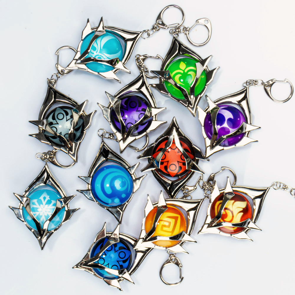 Key Rings Genshin Impact Trinket Mondstadt Liyue Sumeru Fatui Vision Of God chains Anime Accessories Bag Pendant High Quality 230320
