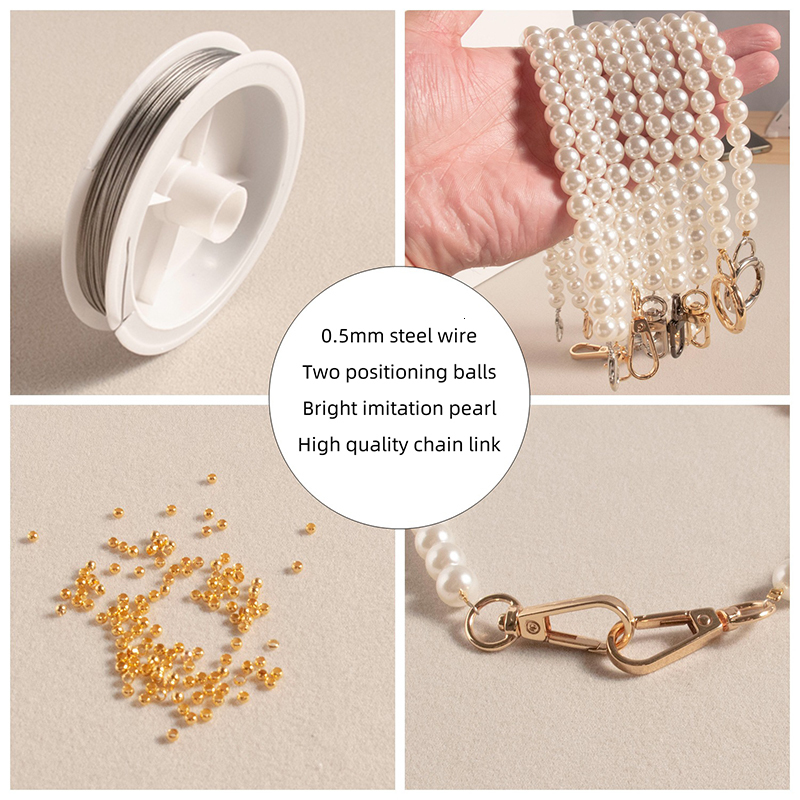 Bag Parts Accessories Pearl Strap For s Handbag Handles DIY Women Shoulder Crossbody Chain Replacement Purse 230320