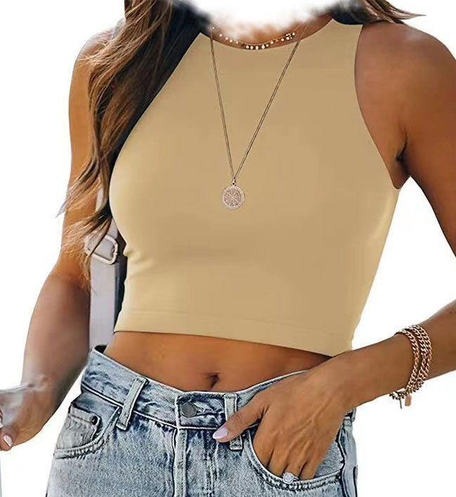 2023 Summer Tops Solid New Wish Sleeveless Round Neck Racerback Tank Top T-shirt Women's Wear, Customize
2023 Summer Tops Solid New Wish Sleeveless Round Neck Racerback Tank Top T-shirt Women's Wear, Customize