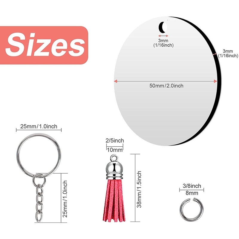 Key Rings 30Sets Sublimation Blanks Keychains Bulk Ornament Set for Crafts Jewelry Making 230320