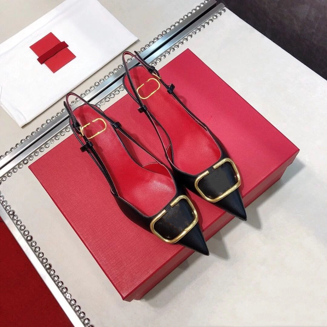 designer sandals high heel shoes brand genuine leather pointed toe 4cm 6cm 8cm 10cm thin heels baotou sa valentinoly valentinoheels valentinosneakers 5STC