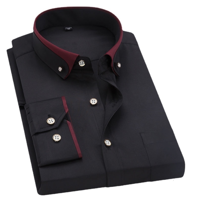 Men's Casual Shirts Fashion Style Spring Autumn Men's Casual Shirts Tops Men's Business Dress Shirts Male Formal Button-Down Collar Shi