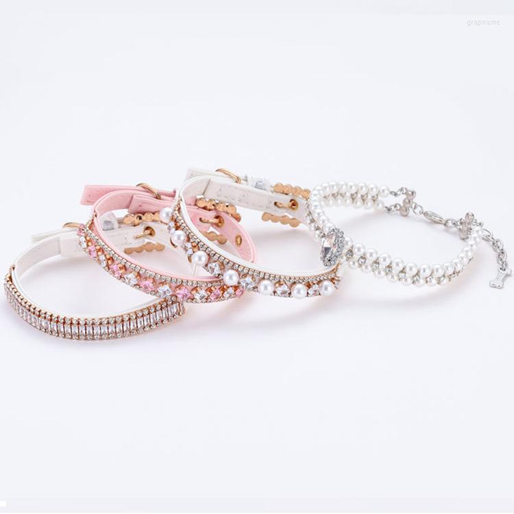 Dog Collars Diamond Inlaid Pet Cat Collar Luxury Designer Pearl Necklace For Kitten Adjustable Neck Strap Puppy Accessories
Dog Collars Diamond Inlaid Pet Cat Collar Luxury Designer Pearl Necklace For Kitten Adjustable Neck Strap Puppy Accessories