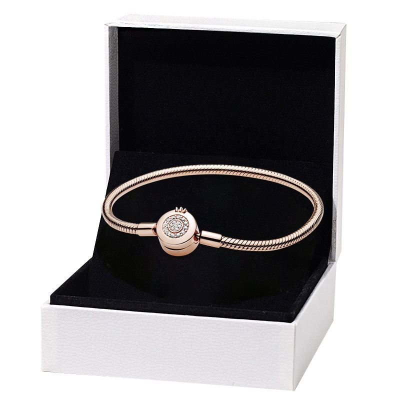 Rose Gold Crown O Snake Chain Bracelets for Pandora 925 Sterling Silver Hand Chain designer Jewelry For Women Girlfriend Gift Charm Bracelet Set with Original Box
Rose Gold Crown O Snake Chain Bracelets for Pandora 925 Sterling Silver Hand Chain designer Jewelry For Women Girlfriend Gift Charm Bracelet Set with Original Box